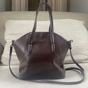 Matt & Nat maroon hand bag with shoulder strap